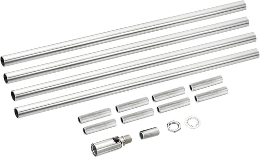 Set di aste di prolunga con dado di raccordo M10 11,8" con adattatore per soffitto argento