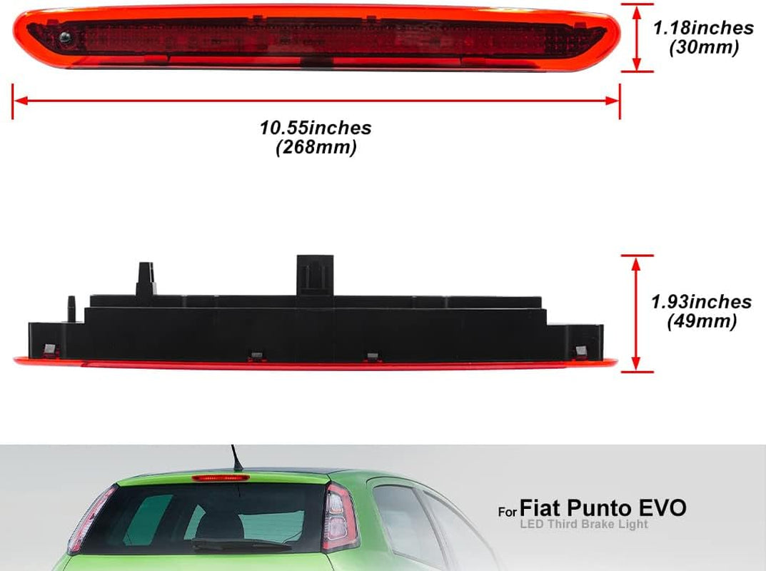 LED Rosso 3° Terza Luce Freno Posteriore Rondella Ugello Di Arresto Compatibile Con Fiat Punto Grande Ab.Arth Evo OEM 2122000407