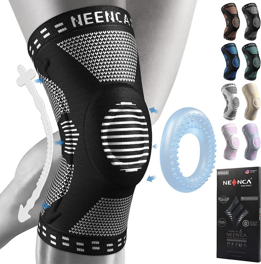 Ginocchiere Compresse Con Cuscinetti in Gel per Rotula E Molla Stabilizzatori Laterali, Ginocchiera Medica per Corsa, Rottura Del Menisco, Artrite, Sollievo Dal Dolore Articolare, ACL, Recupero