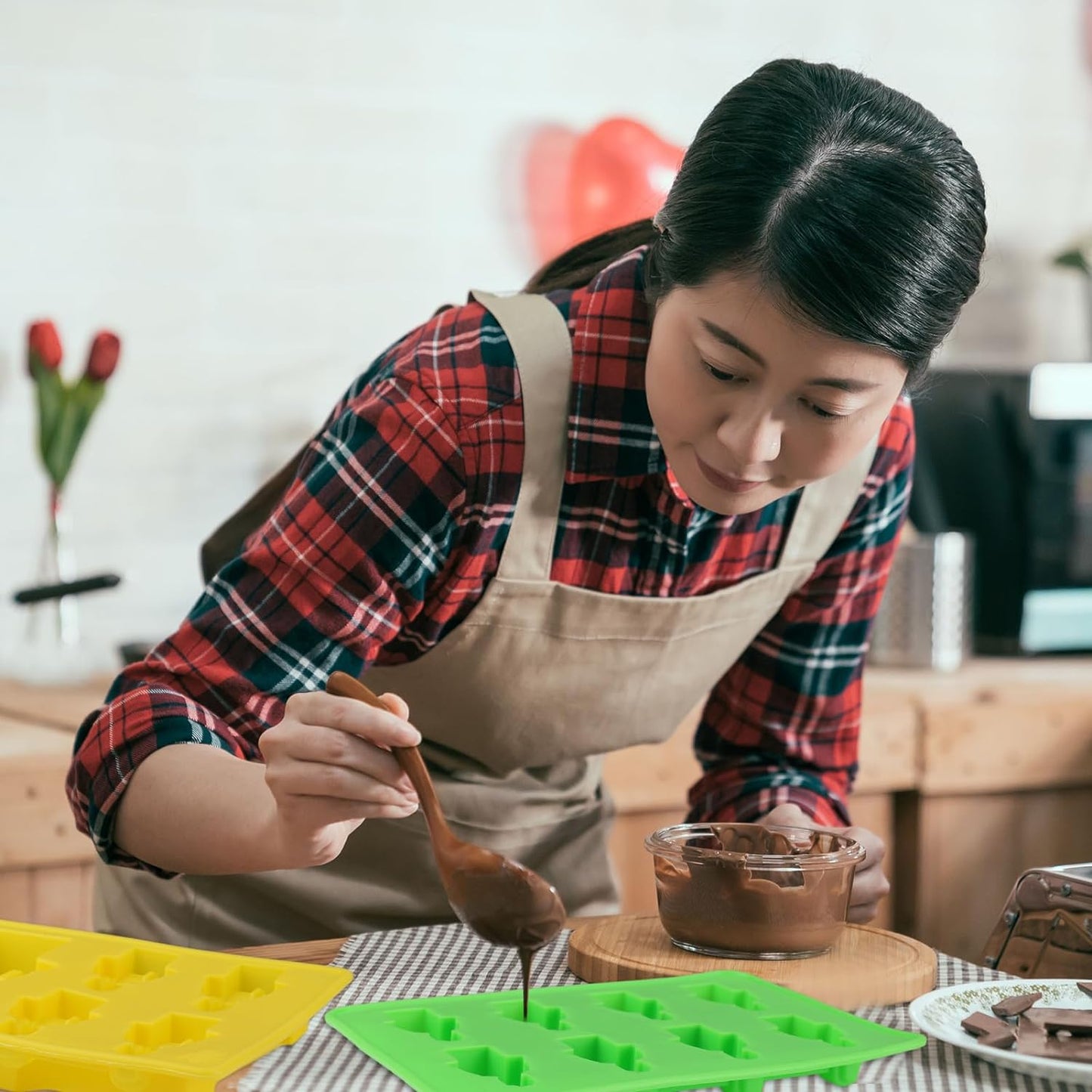 Stampo in Silicone, 4 Pezzi, per Robot Da Costruzione, in Silicone, per Cubetti Di Ghiaccio, per Torte, Gelatine, Cioccolatini