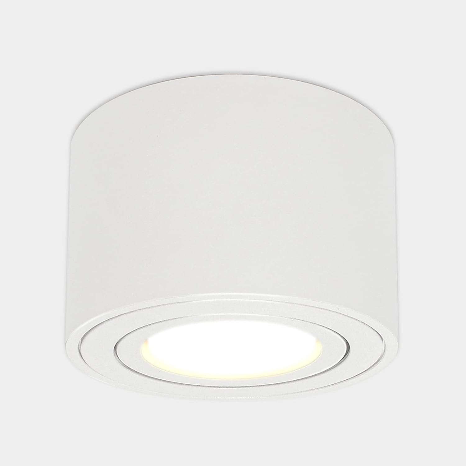 Faretti LED Soffitto Bianco, Orientabile, Ø80X50Mm, Telaio in Alluminio, Plafoniera Con Modulo LED Da 5W 230V, Rotondo