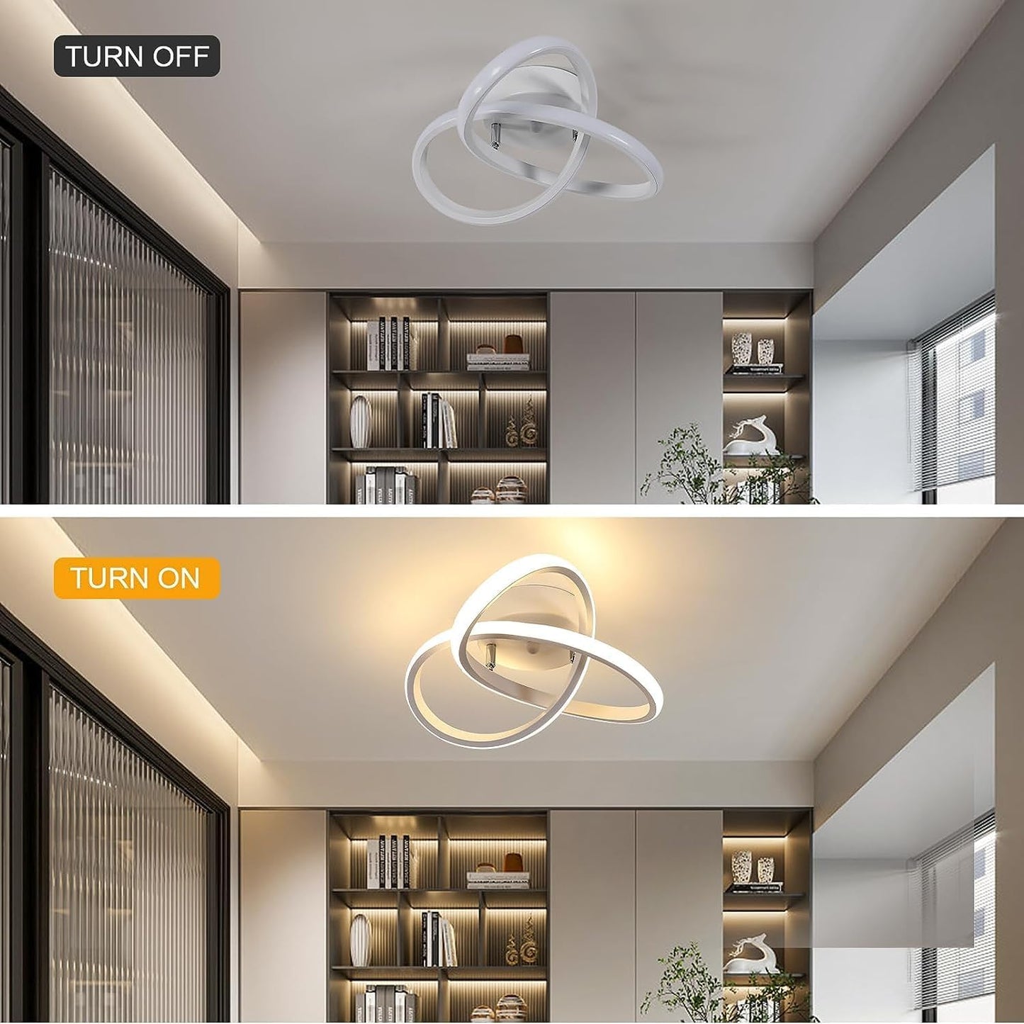 Plafoniera LED Soffitto, 30W 3300LM Lampada Da Soffitto Moderna, Luce Bianca Calda 3000K, Design Fiore Acrilico Lampadario LED Soffitto Bianco per Camera Da Letto Soggiorno Cucina