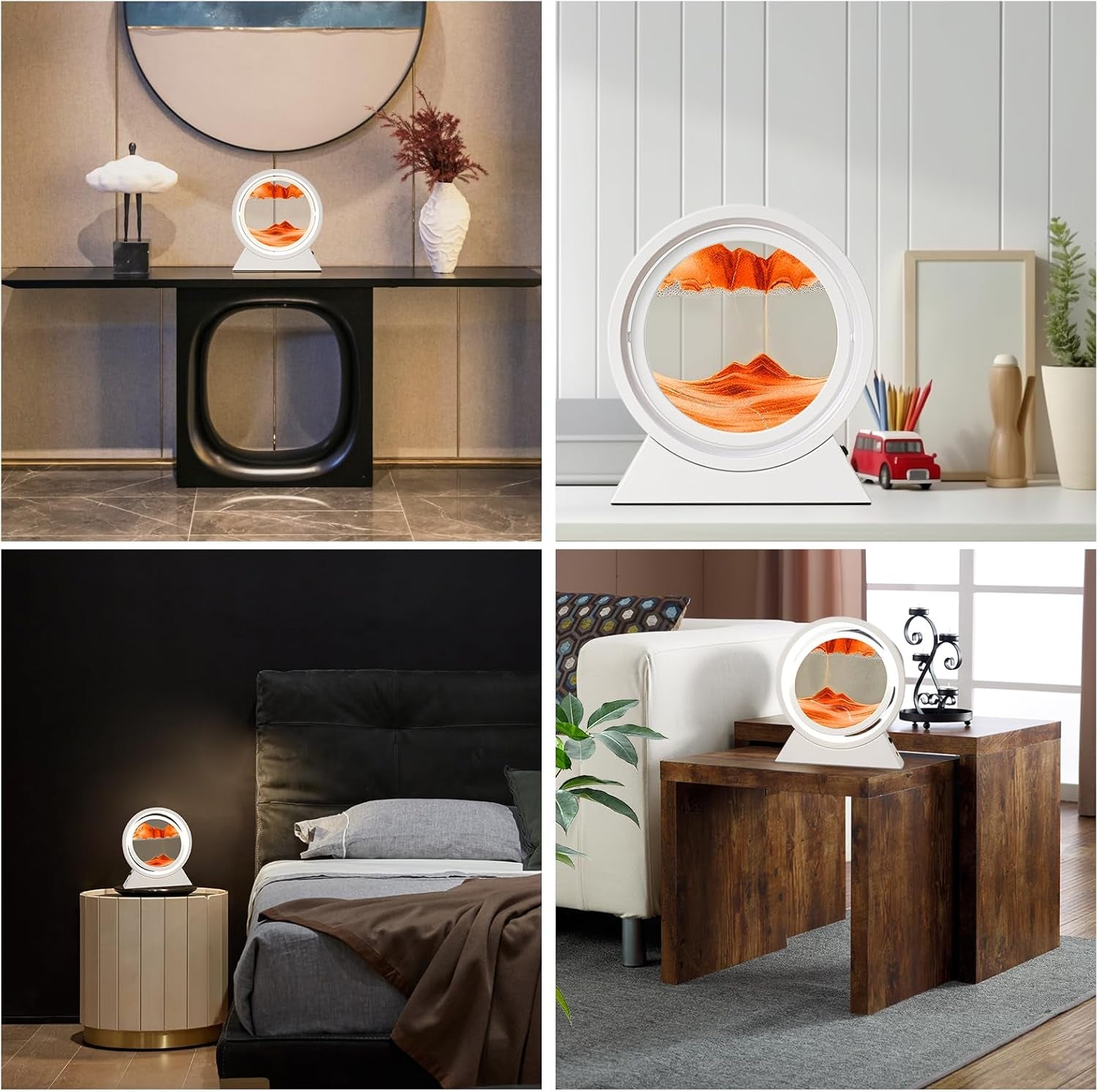 Pittura Di Sabbia Che Scorre, Sabbia in Movimento 3D Con Luce Notturna a LED, Quadro Di Sabbia 3D Sabbia Dinamica per Decorazioni La Casa L'Ufficio
