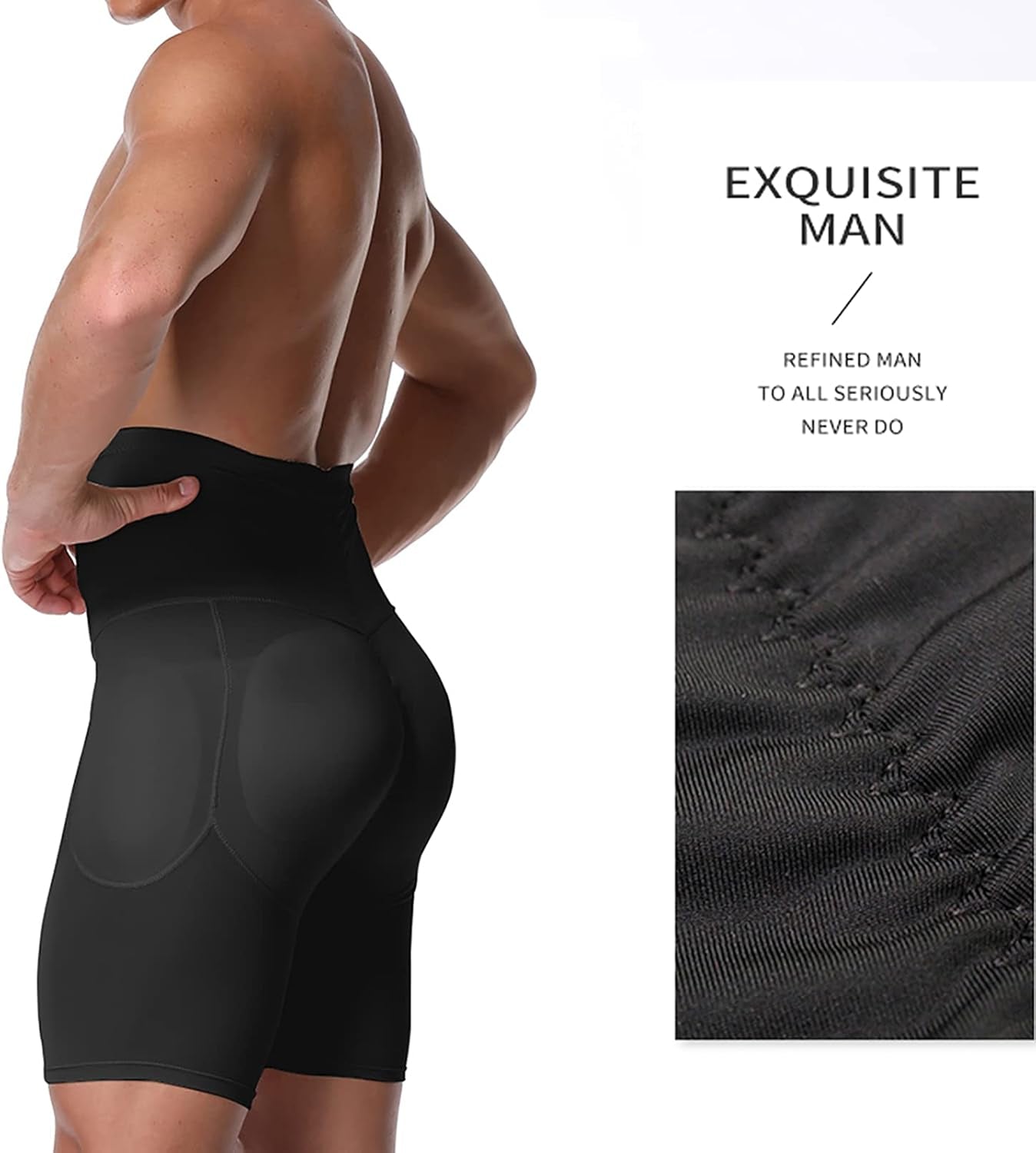 Mutande Da Uomo a Vita Alta, per Sollevamento Pistoni, a Compressione, Shapewear