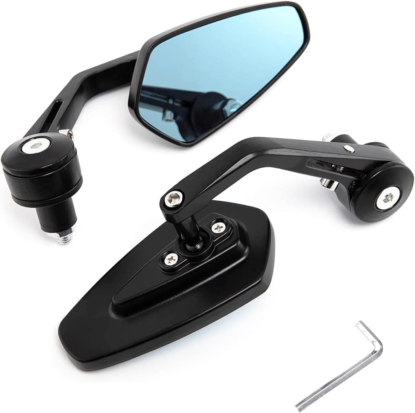 Specchietti Moto, Manubrio Retrovisori Laterali per Moto, Universale 7/8" 22Mm HD Anti-Glare Specchietto Manubrio Street Bike Cruiser Scooter Suzuki YMH