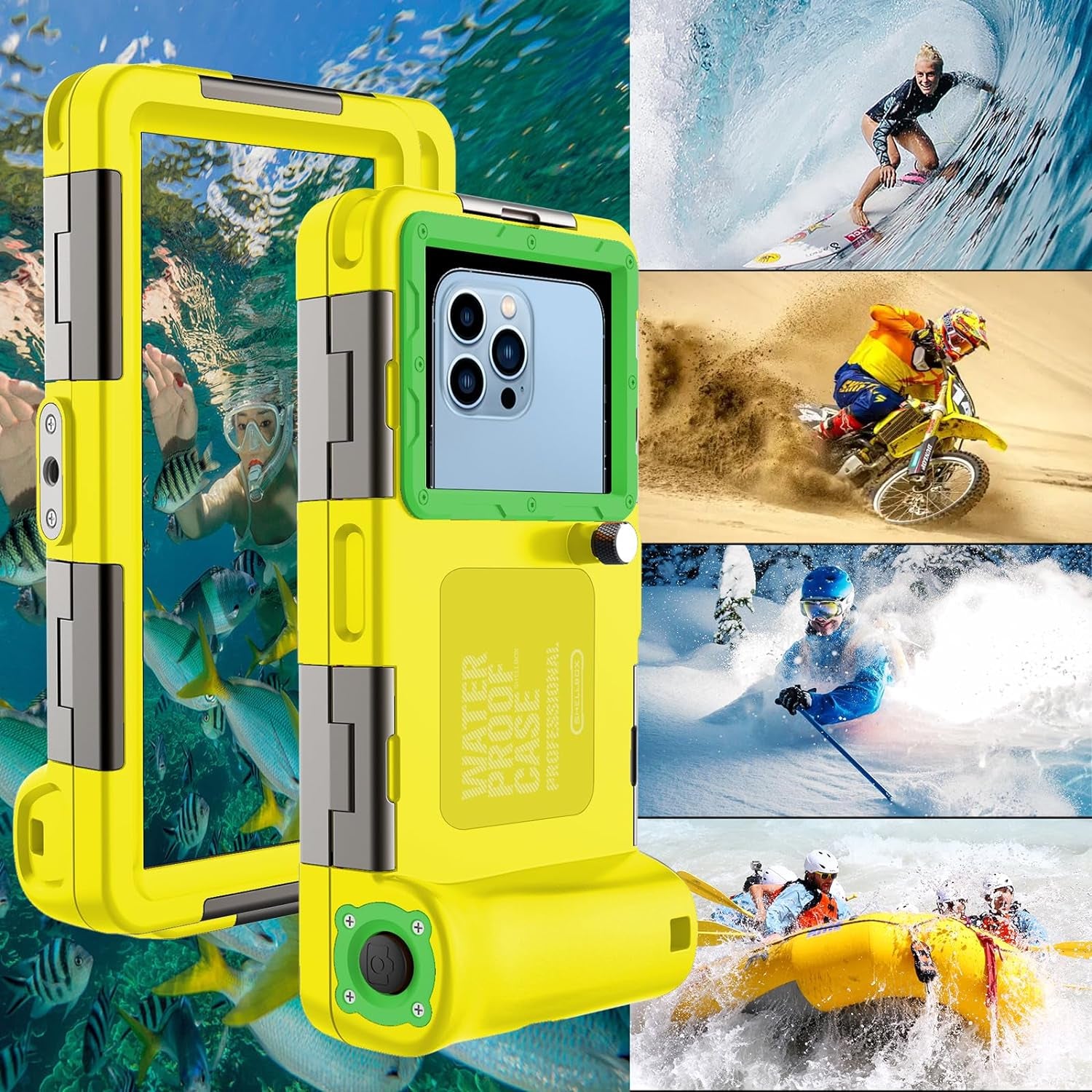 Custodia Impermeabile IPX8 Impermeabile Profonda 15 M Universale Immersioni Professionali per Cellulare Subacqueo Custodia per Iphone Samsung Huawei Xiaomi