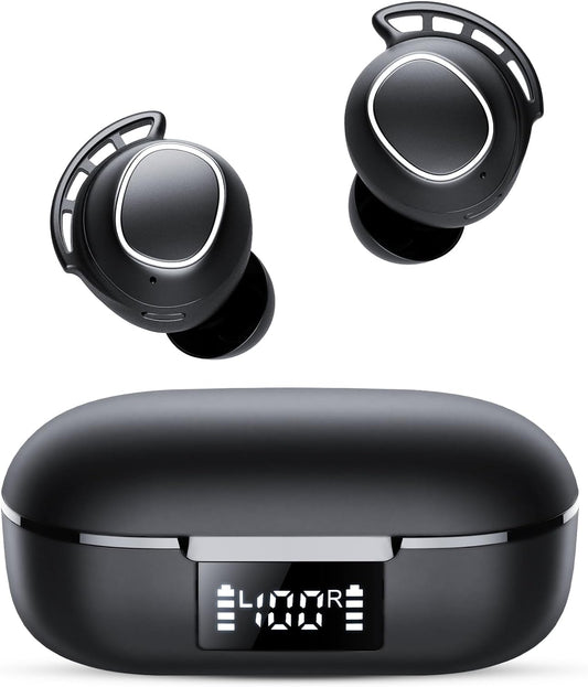 Cuffie Bluetooth, Auricolari Bluetooth 5.3, 2024 Nuovo ENC Cancellazione Del Rumore Con 4 Mic, LED Display, 60 Ore Hifi Stereo, Cuffie Wireless Bluetooth IP8 Impermeabili, USB-C Auricolare Bluetooth