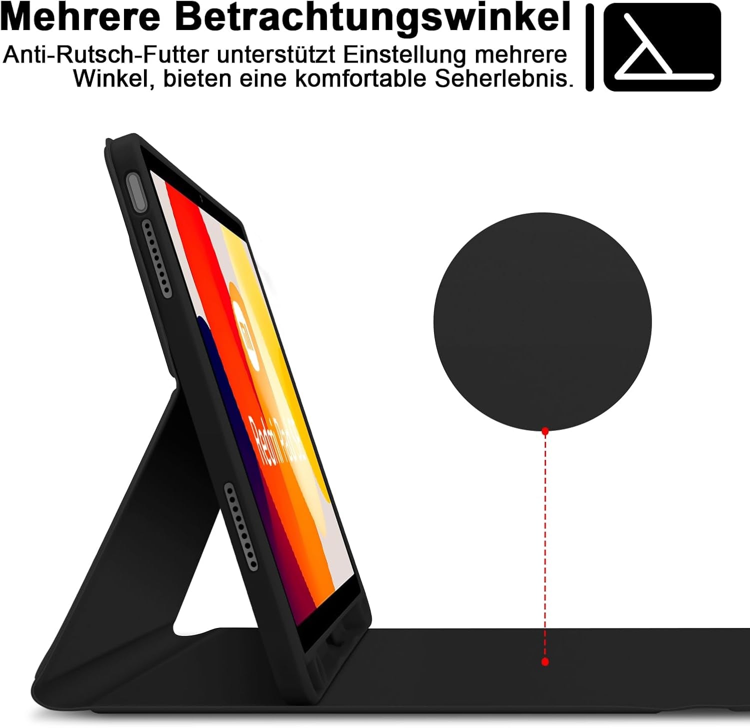 per Xiaomi Redmi Pad SE 11" 2023 Custodia Con Tastiera, Tastiera Rimovibile Con Layout QWERTZ Con Custodia per Xiaomi Redmi Pad SE 2023 11 Pollici, Nero