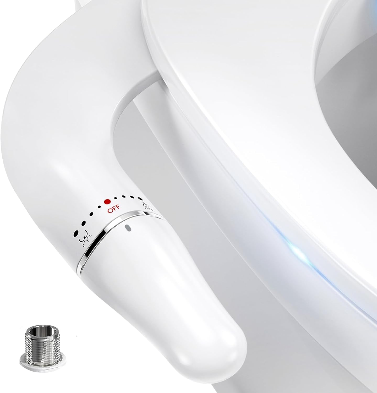Inserto per Bidet Ultra Sottile per WC, Design Anti-Intasamento, Asta Girevole, Impugnatura Ergonomica per Pressione Dell'Acqua Regolabile, Ingresso in Ottone E Kit Di Collegamento In