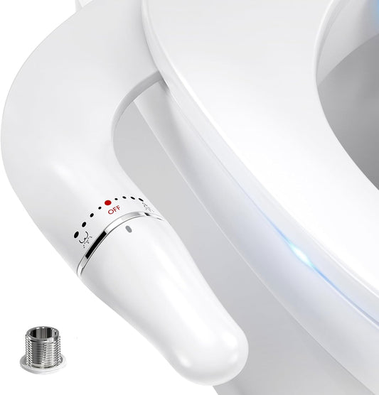 Inserto per Bidet Ultra Sottile per WC, Design Anti-Intasamento, Asta Girevole, Impugnatura Ergonomica per Pressione Dell'Acqua Regolabile, Ingresso in Ottone E Kit Di Collegamento In