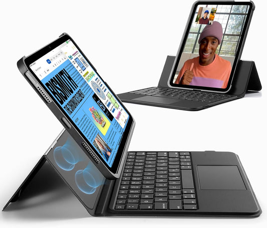 ESR per iPad 10 Gen (10,9 pollici) 2022, custodia con tastiera con trackpad, tastiera magnetica rimovibile con tasti retroilluminati, supporto completamente regolabile in modalità verticale/orizzontale, nero