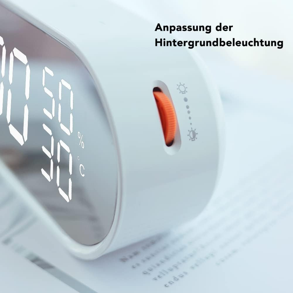 Sveglia Digitale Con Grande LED, Indicatore Di Temperatura E Umidità, Porta Di Ricarica USB, Doppio Allarme Con Modalità Snooze, Sveglia per Scrivania in Camera Da Letto