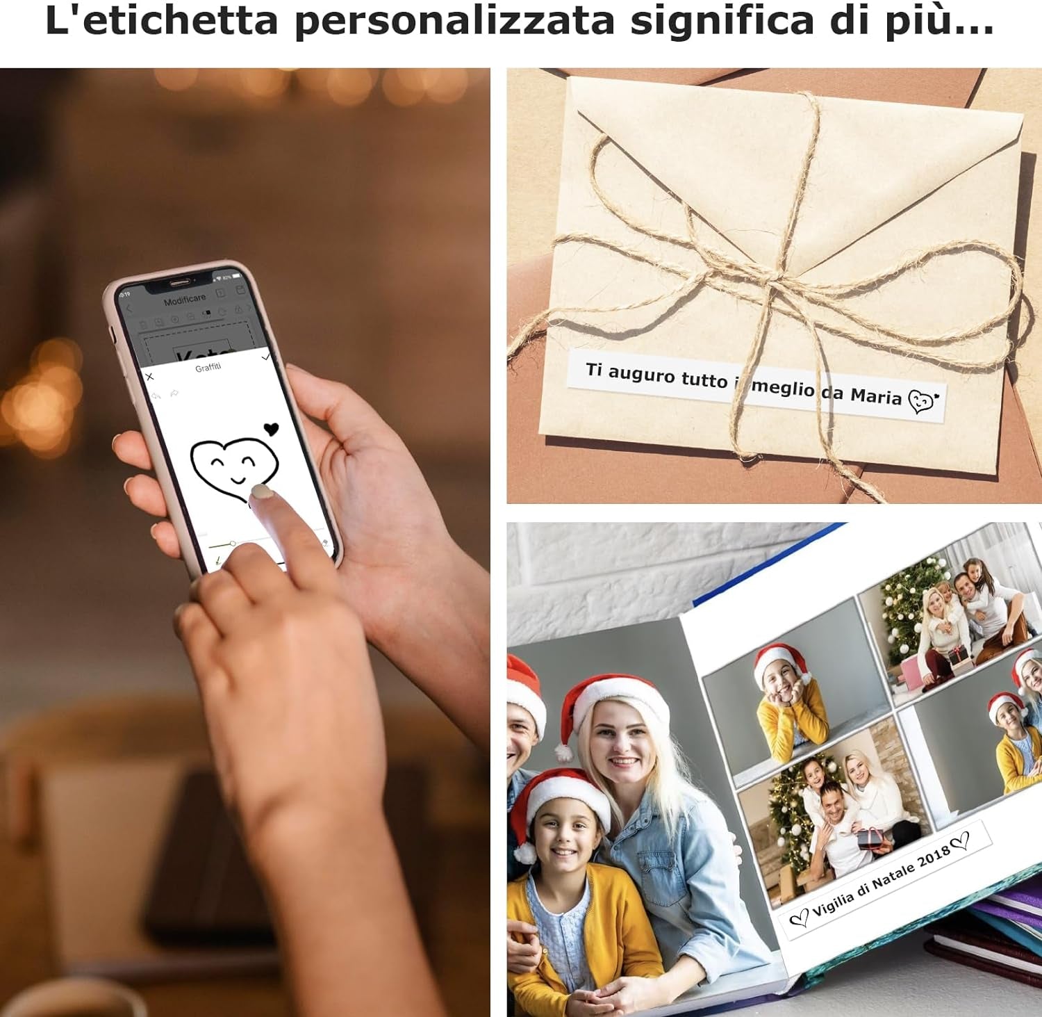 E10 Mini Etichettatrice Adesive Personalizzate, Bluetooth Stampante Termica Etichette per IOS E Android, Etichettatrice Etichette Adesive Adatta per Casa, Ufficio, Prezzo, Data