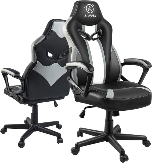 Sedia Gaming Ergonomica Sedia Da Ufficio Con Supporto Lombare Pelle Di PU Poltrona per Gamer Con Altezza Regolabile, Adulti Giovani(Nero)