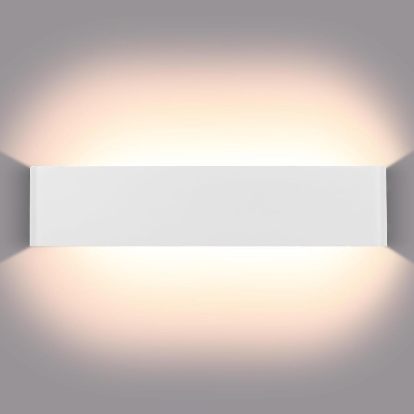 16W Applique Da Parete Interno a LED, Lampada Da Parete Interna 32Cm Rettangolare Moderna, up down Luce Illuminazione Da Muro in Alluminio, Bianco Caldo 3000K, per Camera Da Letto, Bianco