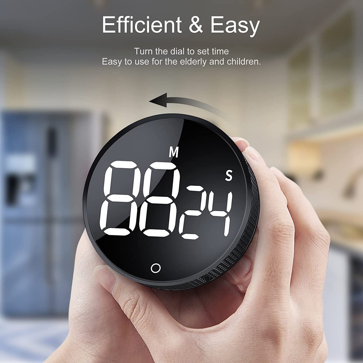 Timer Da Cucina Grande LED Magnetico Con Conto Alla Rovescia, Timer Visivo, Facile per Bambini, Anziani, Insegnanti E per La Classe, per Cucinare in Palestra, per Imparare a Suonare Il Fitness Nero