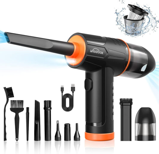 Aspirapolvere per Computer, 2 En 1 Elettrico Rimuovi Polvere Senza Fili & Aspirapolvere, 3 Velocità 100000RPM/10000PA Compressore Aria Portatile, Air Duster Pulizia Di Tastiera Ufficio PC Auto