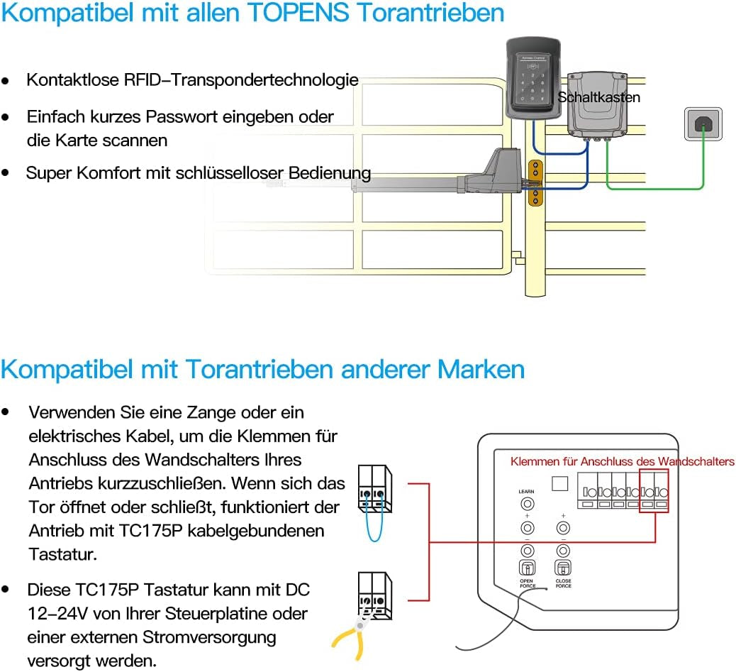 TC175P - Controllo Di Accesso Cablato Con Tastiera Digitale per Sistema Di Sicurezza PIN Con Codice Password Impermeabile