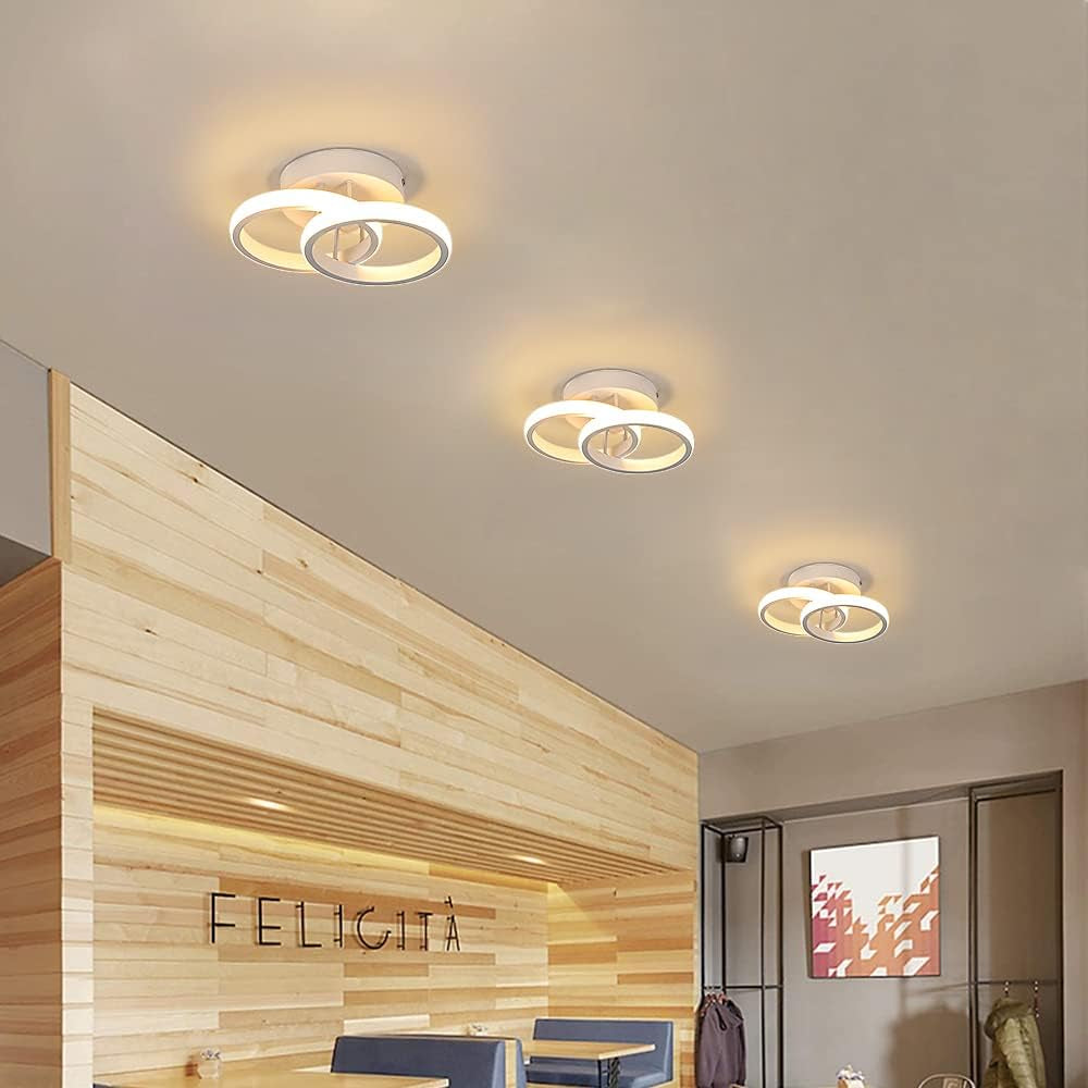 Plafoniera Led Soffitto Moderna, 22W Creativo Lampadario a Soffitto a Led, Bianco Caldo Lampada Da Soffitto in Acrilico, Plafoniera Soffitto Rotondo per Corridoio, Cucina, Soggiorno, Dia 25CM