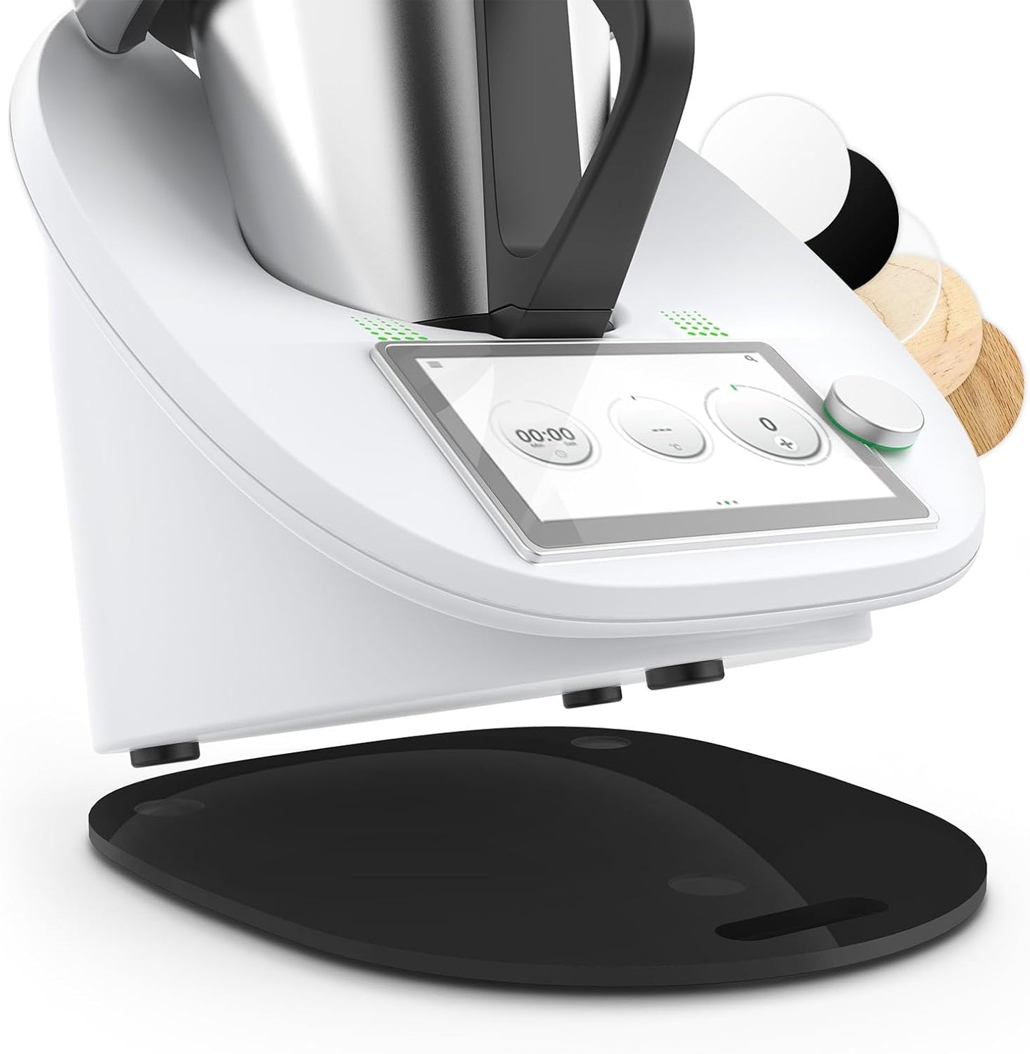 Tavola Scorrevole per Bimby TM6 TM5 in Acrilico, Vassoio Scorrevole per Thermomix, Facile Da Spostare (Nero)