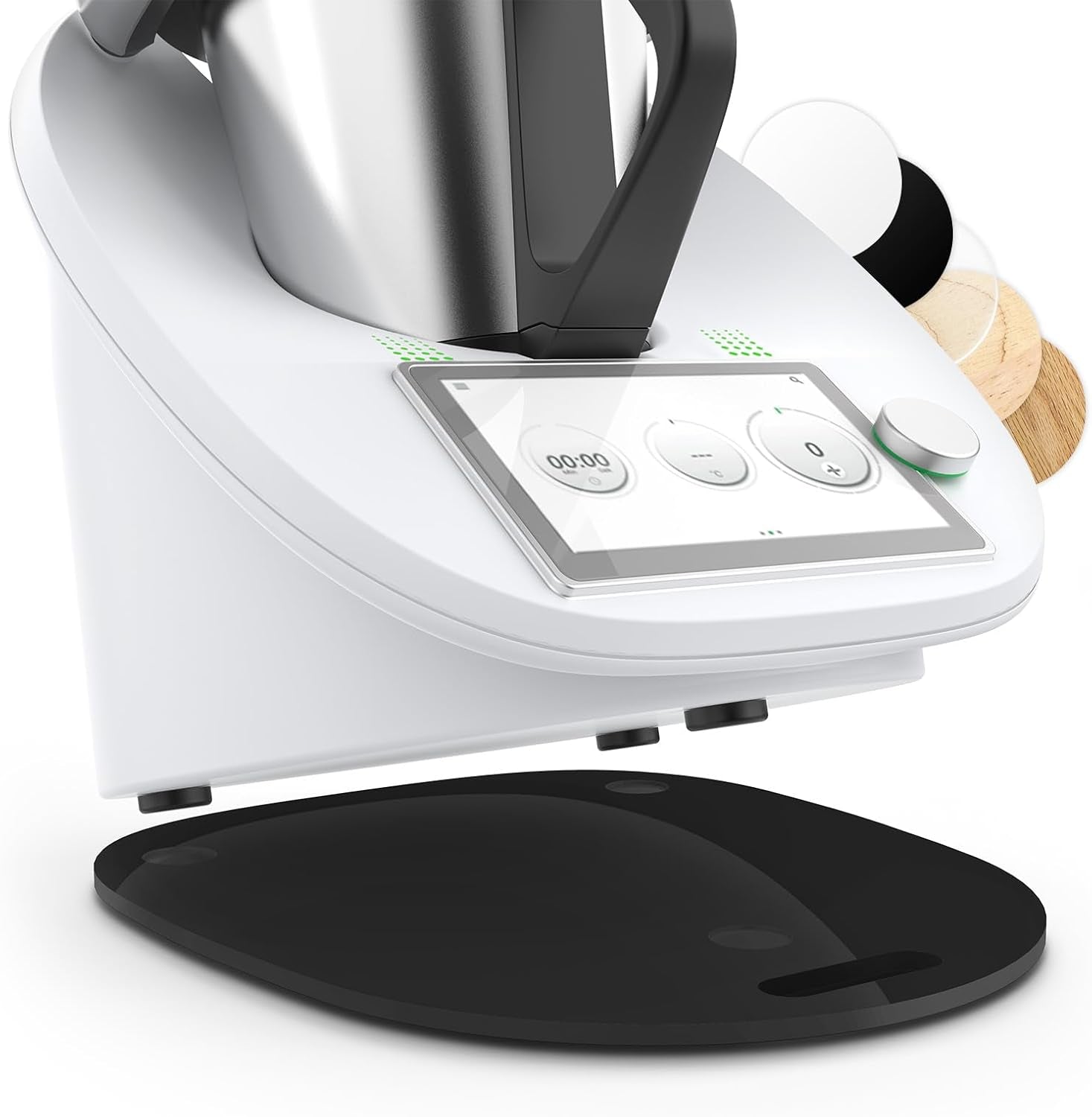 Tavola Scorrevole per Bimby TM6 TM5 in Acrilico, Vassoio Scorrevole per Thermomix, Facile Da Spostare (Nero)