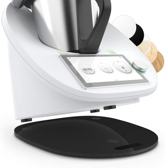 Tavola Scorrevole per Bimby TM6 TM5 in Acrilico, Vassoio Scorrevole per Thermomix, Facile Da Spostare (Nero)