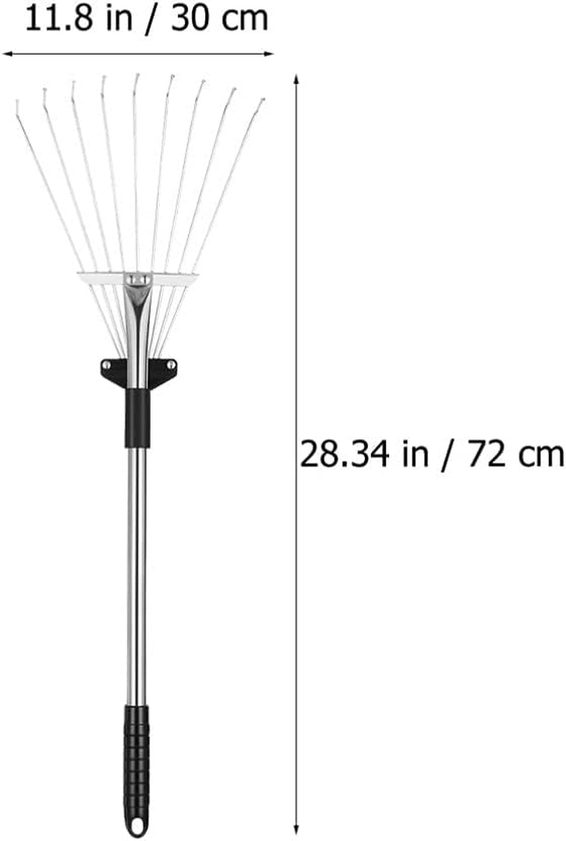 Rastrello Regolabile Pieghevole per Giardino, Rastrello a Foglie, Espansione, Metallo, Rastrello Telescopico, Foglie per La Pulizia, Rastrello Di Malvasi, Erbe, per Giardino, Garage