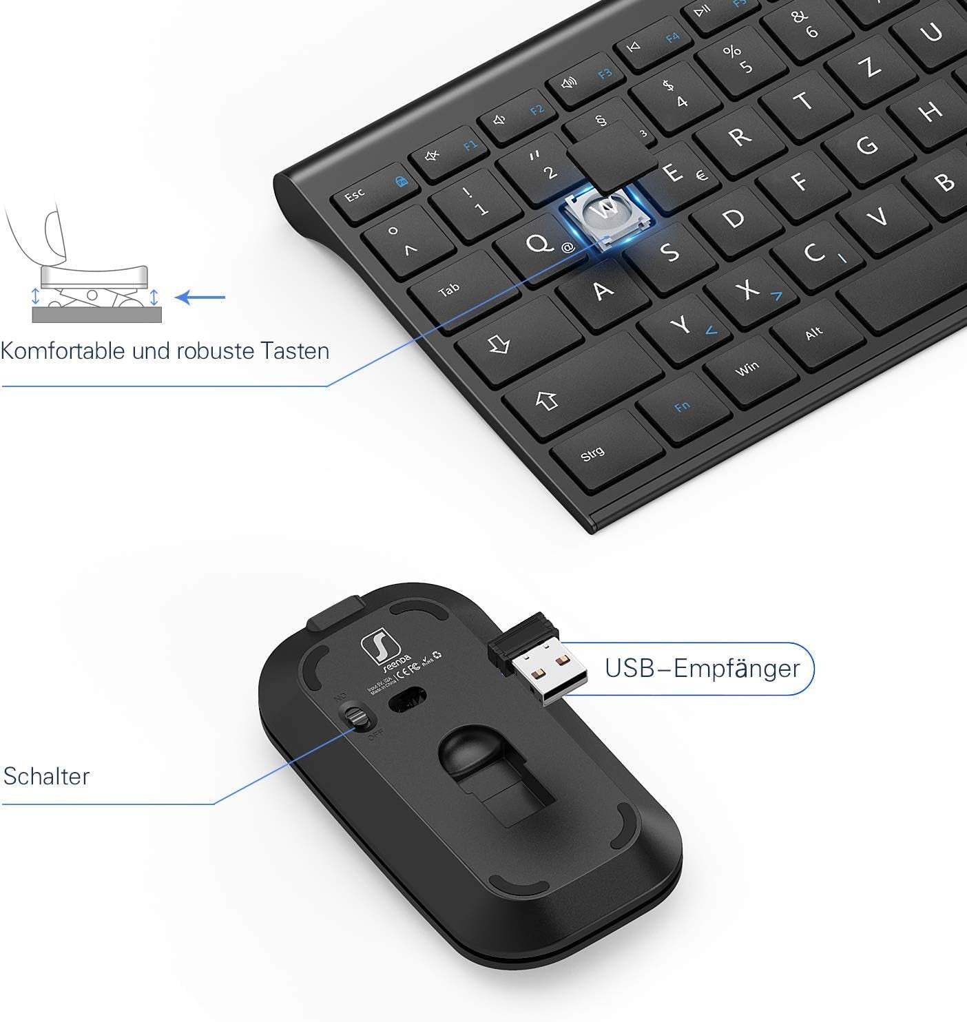 - Set Tastiera E Mouse Wireless Nero Nero