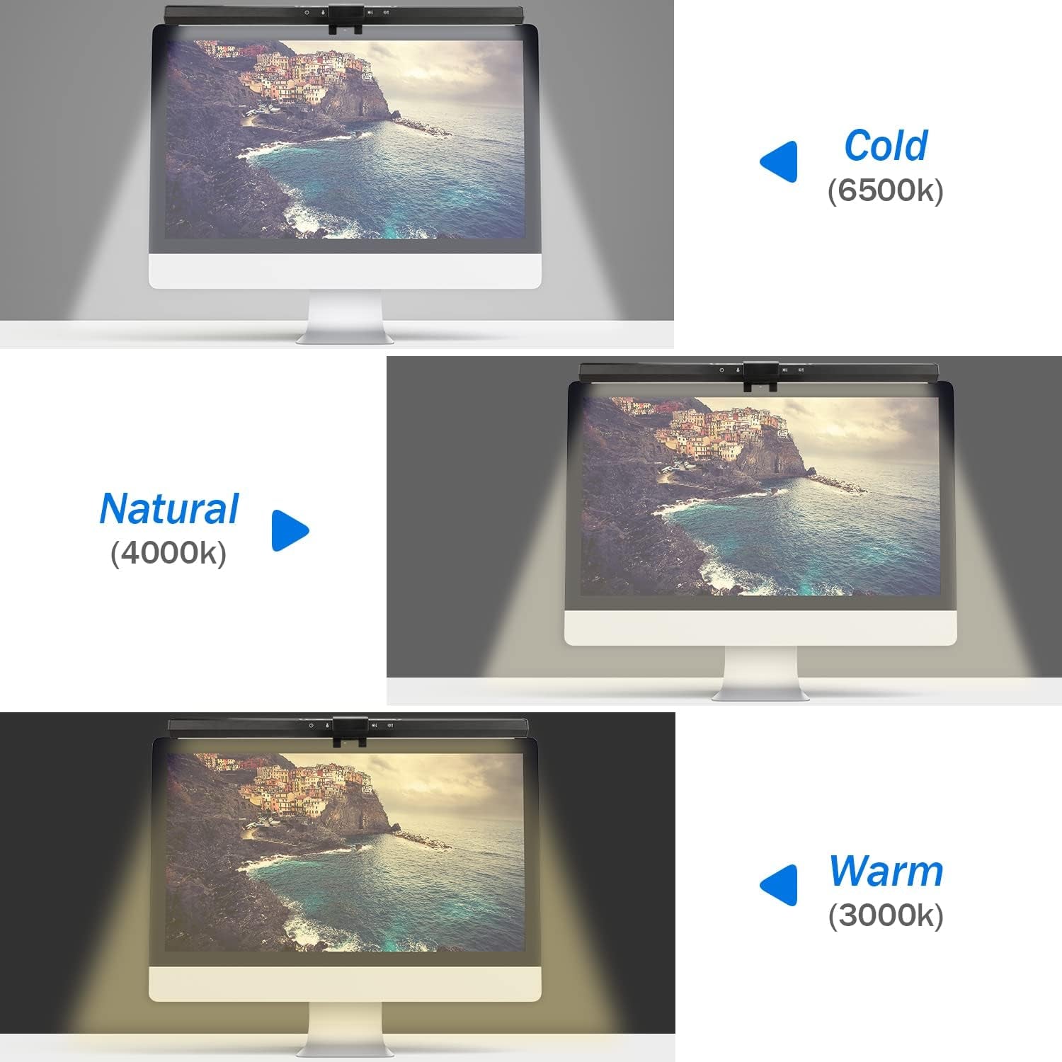 Luce Monitor per Computer Portatile, Nessuna Lampada Polarizzata per Proteggere Gli Occhi, Luminosità E Temperatura Del Colore Regolabile per La Lettura