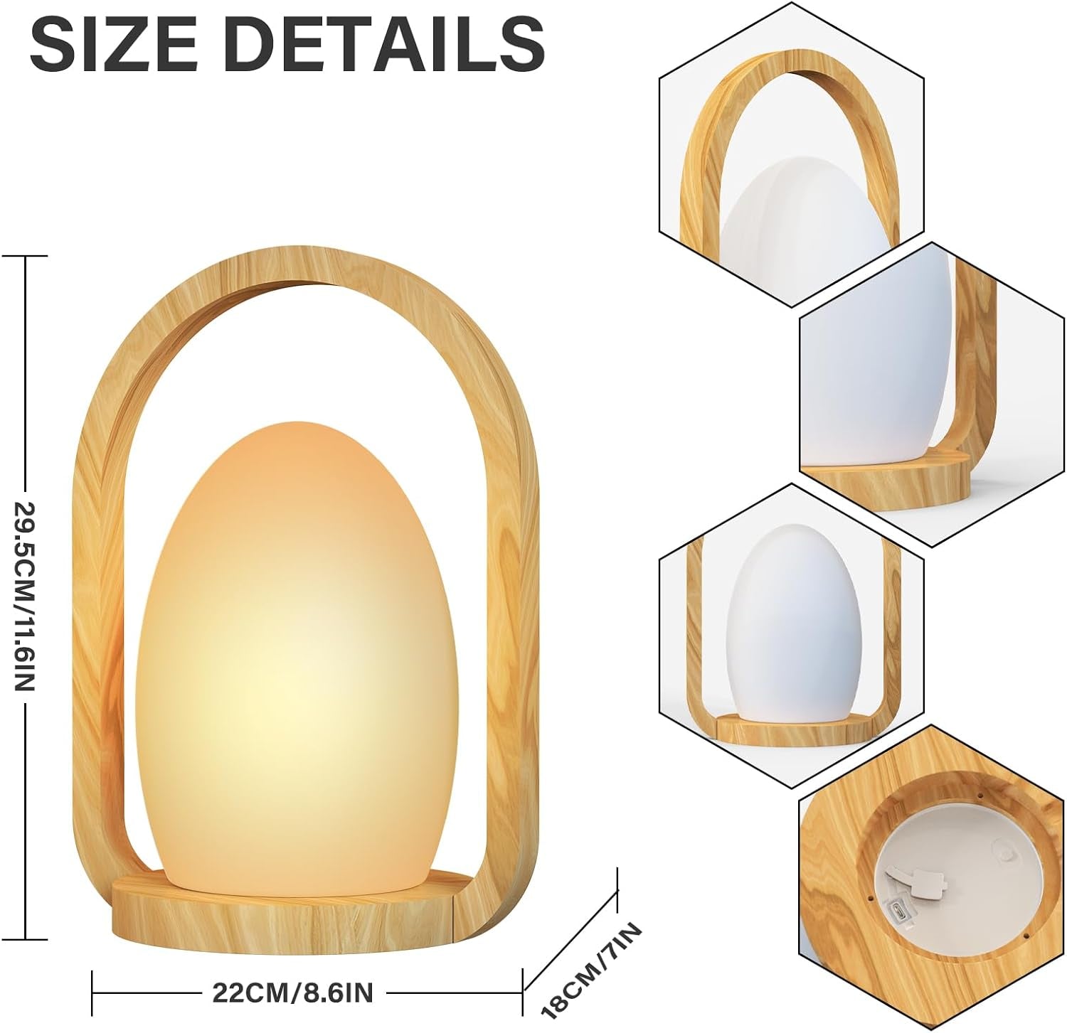 Lampada Da Tavolo Senza Fili Ricaricabile Da Esterno Lampada Da Tavolo Design Dimmerabile Interno Ed Esterno Impermeabile IP44 Hotel Moderno Ristorante Manico in Legno