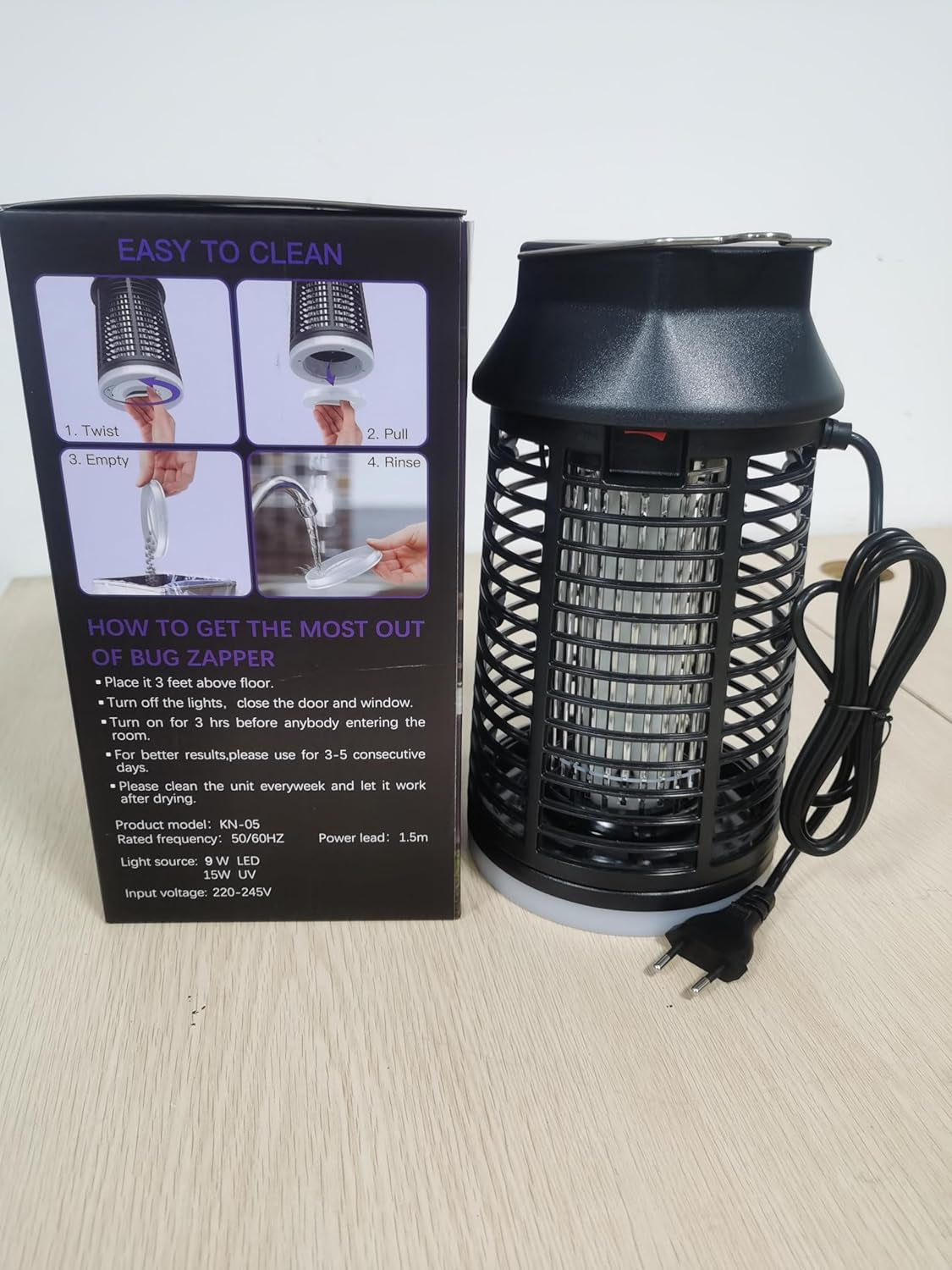 Lampada Antizanzare Elettrica, 4200V Lampada Antizanzare Da Esterno Con Led Luce, IPX4 Impermeabile Ammazza Lampada Zanzare Elettrico, Antizanzare Elettrico per Esterno Interni