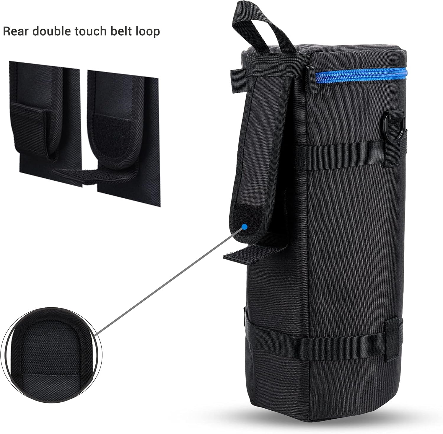 Custodia Deluxe per Obiettivi Sony FE 200-600 Mm F5.6-6.3G OSS, Custodia Protettiva Impermeabile per Obiettivi Con Tracolla E Cuscino Staccabile (Dimensioni Interne 14 X 36,8 Cm), Nero , Moderno