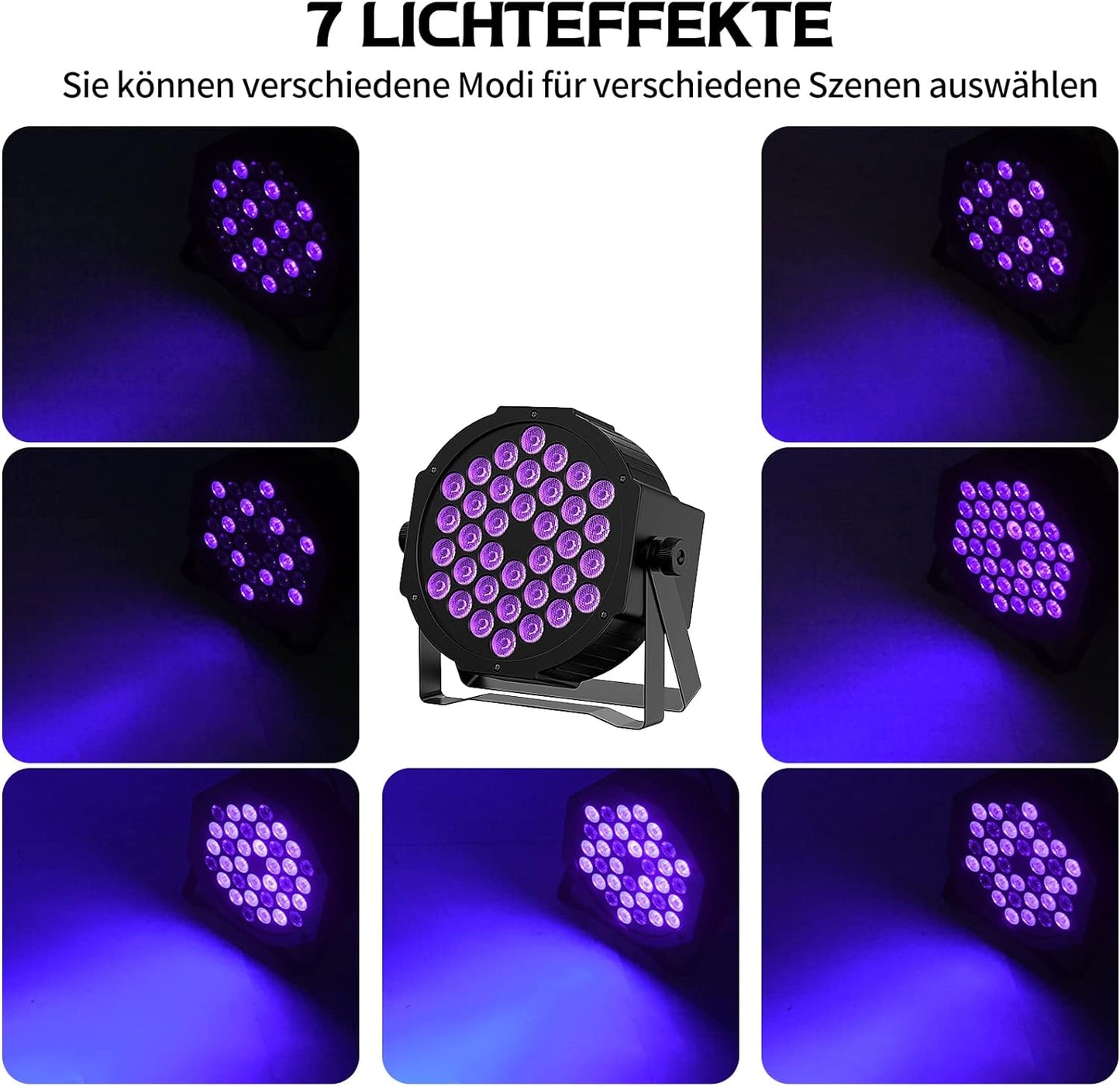 Luce Nera Da Palcoscenico per Feste, 36 LED per Discoteca, Luce Nera per Feste Di Halloween, Luce Nera per Interni, Esterni, Matrimonio (1 Confezione)