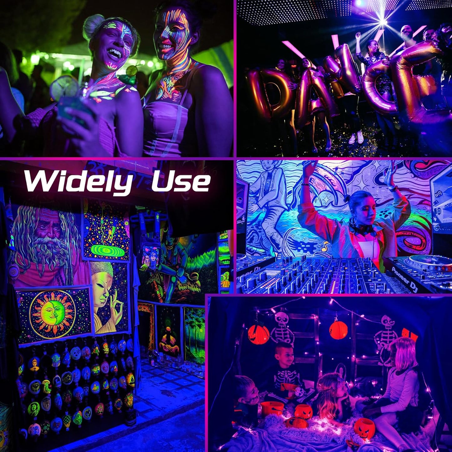 2 Pezzi 50W LED UV Luce Nera Faretto, Luce UV Impermeabili IP65, Luce Ultravioletta per Party, Illuminazione Da Palco, Festa Glow, Decorazione Di Halloween, Festa Fluorescente, Acquario