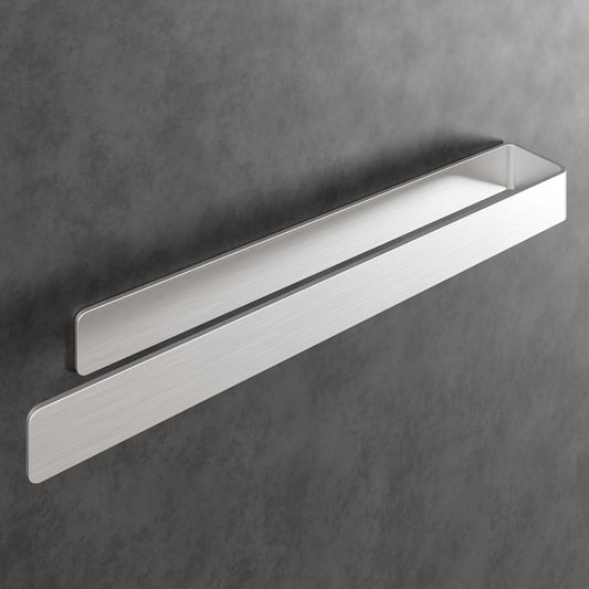 Barra Portasciugamani  Senza Forare - Nastro Adesivo Di Montaggio TESA E Superficie Adesiva Extra Large - Barra Portasciugamani in Alluminio Da Incollare (Alluminio Spazzolato, 40 Cm)