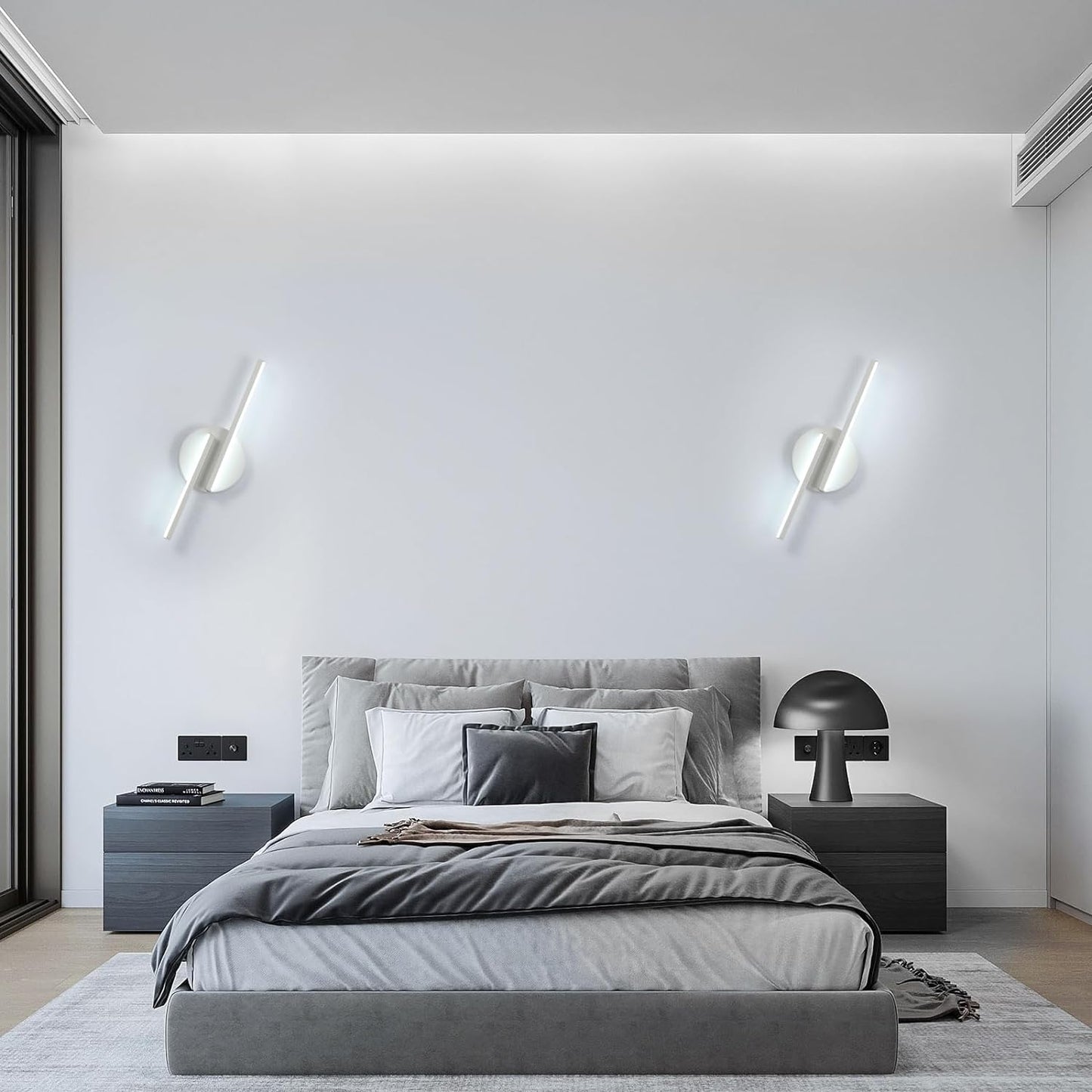 Applique Da Parete Interno LED, 16W Lampada Da Parete Moderno, Luce Fredda 6500K Lampada a Muro per Camera Da Letto Soggiorno Corridoio Scale