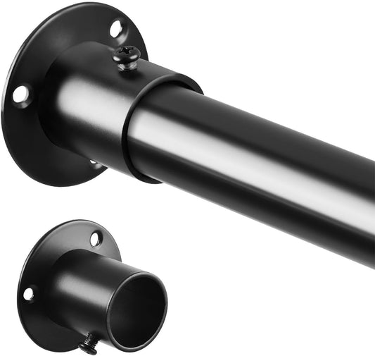 Asta per Armadio Nera Da 70 Cm Fino a 163 Cm, Asta Telescopica, Diametro 25 Mm, per Morsetto per Guardaroba E Guardaroba