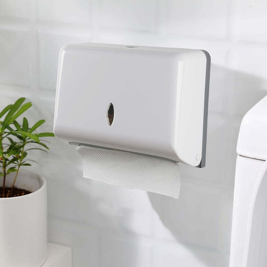 Dispenser Carta Asciugamani,Dispenser Salviette Bagno Da Muro,Tovaglioli Piegati a Z Ed Intercalati Dispenser Asciugamani Carta,Può Contenere Fino a 200 Fogli -Bianco