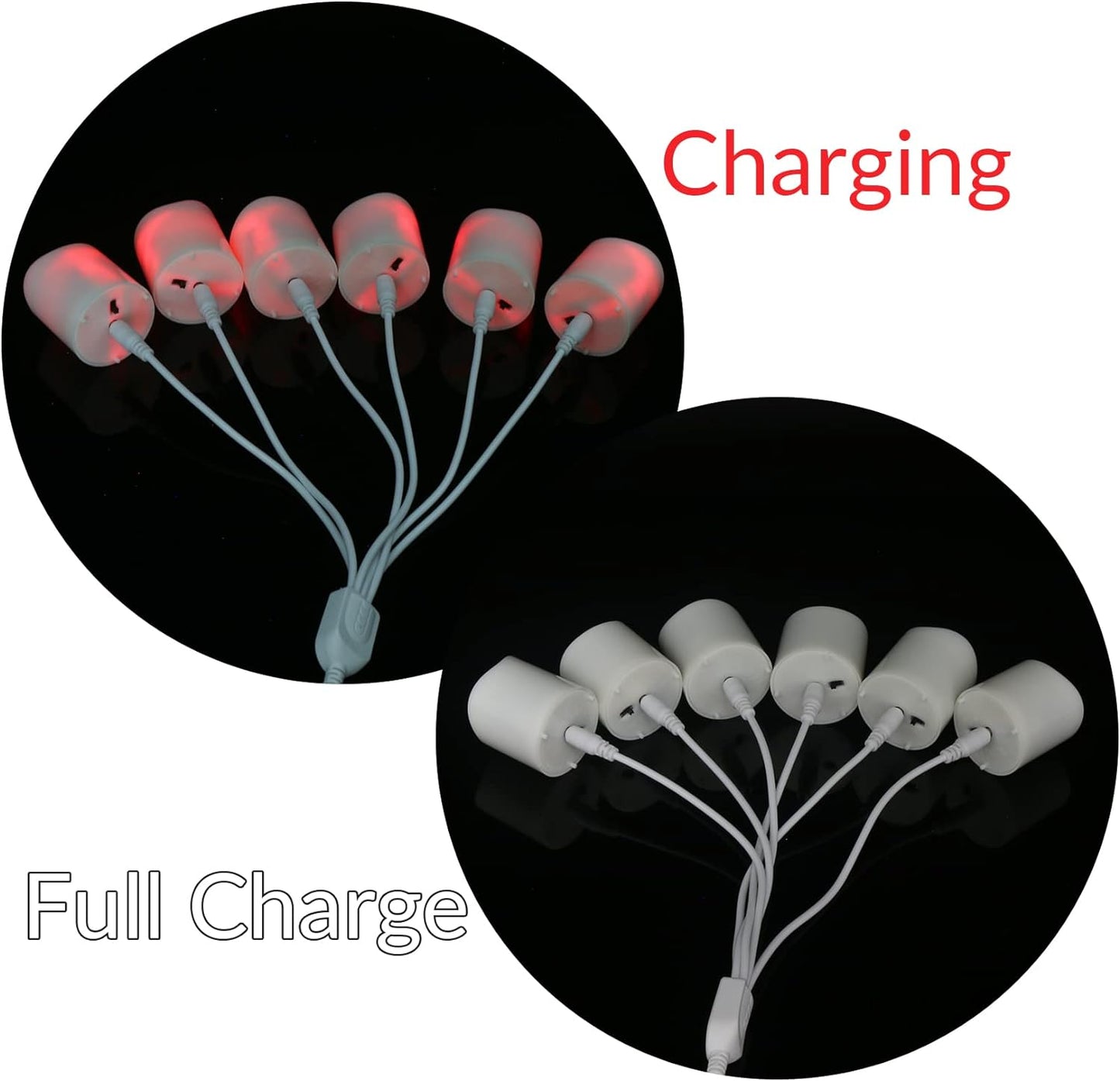 6 Candele LED Ricaricabili Con Funzione Timer, Telecomando, Fiamma Tremolante Elettrica Con Cavo Di Alimentazione per Soggiorno, Halloween, Natale, Matrimoni, Feste, Decorazioni
