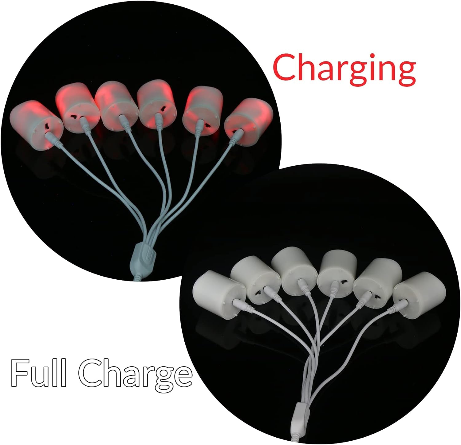 6 Candele LED Ricaricabili Con Funzione Timer, Telecomando, Fiamma Tremolante Elettrica Con Cavo Di Alimentazione per Soggiorno, Halloween, Natale, Matrimoni, Feste, Decorazioni