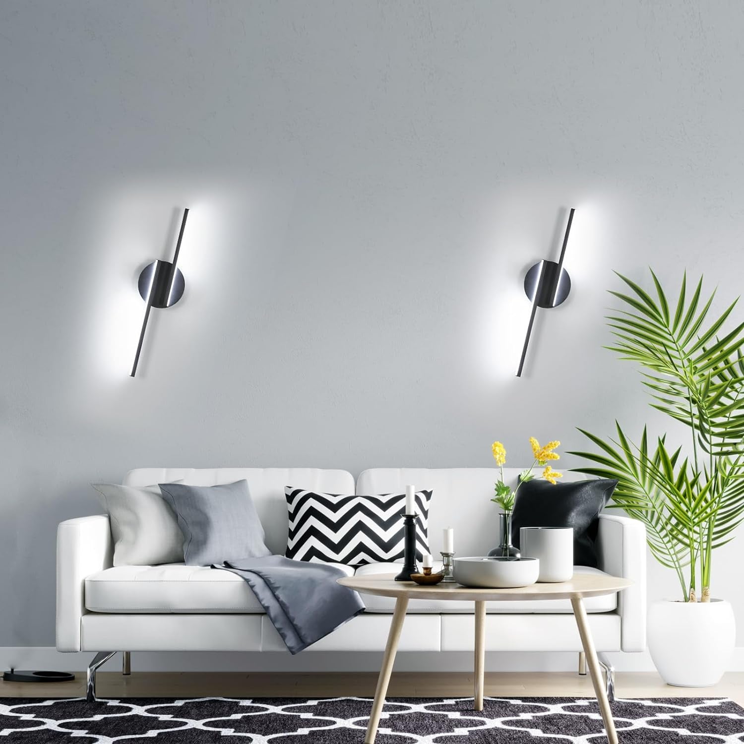 Applique Da Parete Interno, 16W Lampada Da Parete Moderno, Luce Fredda 6500K 1800LM Lampada a Muro per Camera Da Letto, Soggiorno, Corridoio, Scale, 45CM