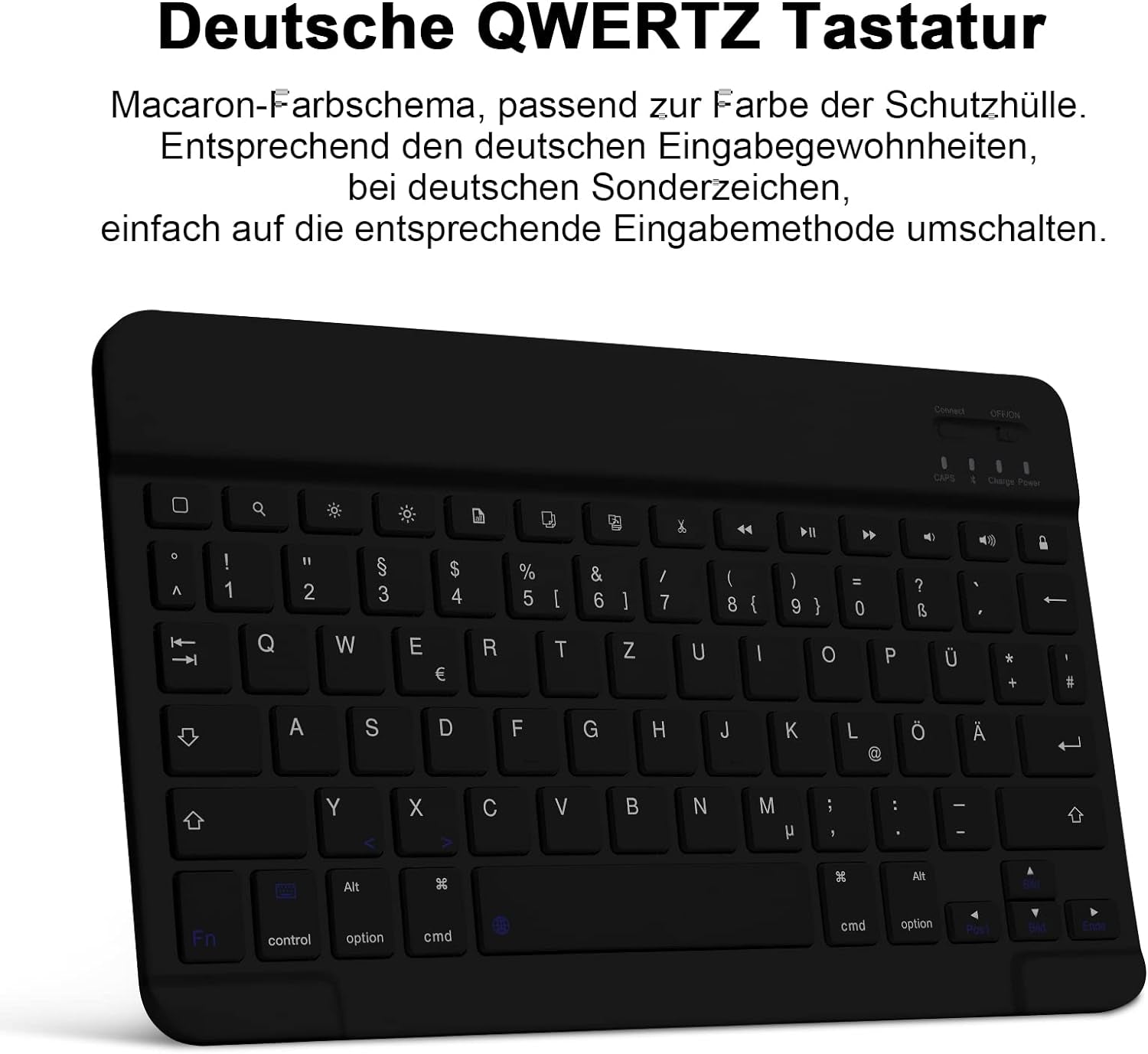 per Xiaomi Redmi Pad SE 11" 2023 Custodia Con Tastiera, Tastiera Rimovibile Con Layout QWERTZ Con Custodia per Xiaomi Redmi Pad SE 2023 11 Pollici, Nero