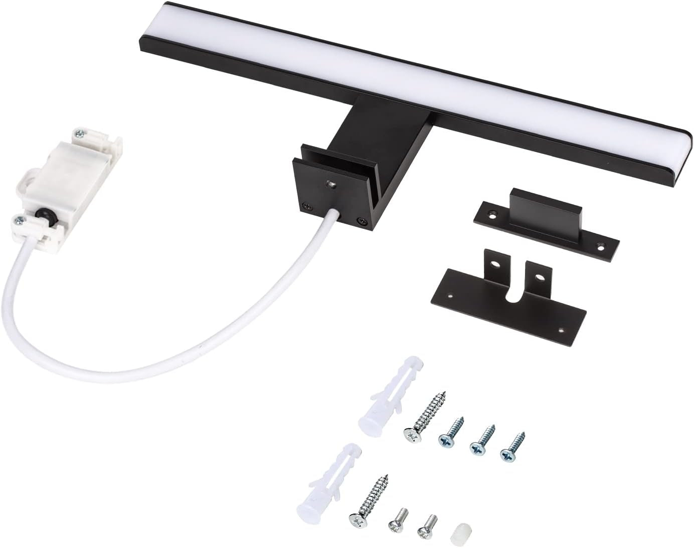 5W Lampada Da Specchio LED per Bagno 3000K Bianco Caldo, 30Cm 400Lm Lampada Da Armadio IP44, Lampada Da Bagno Nera per Spechio Luce per Trucco (300Mm)