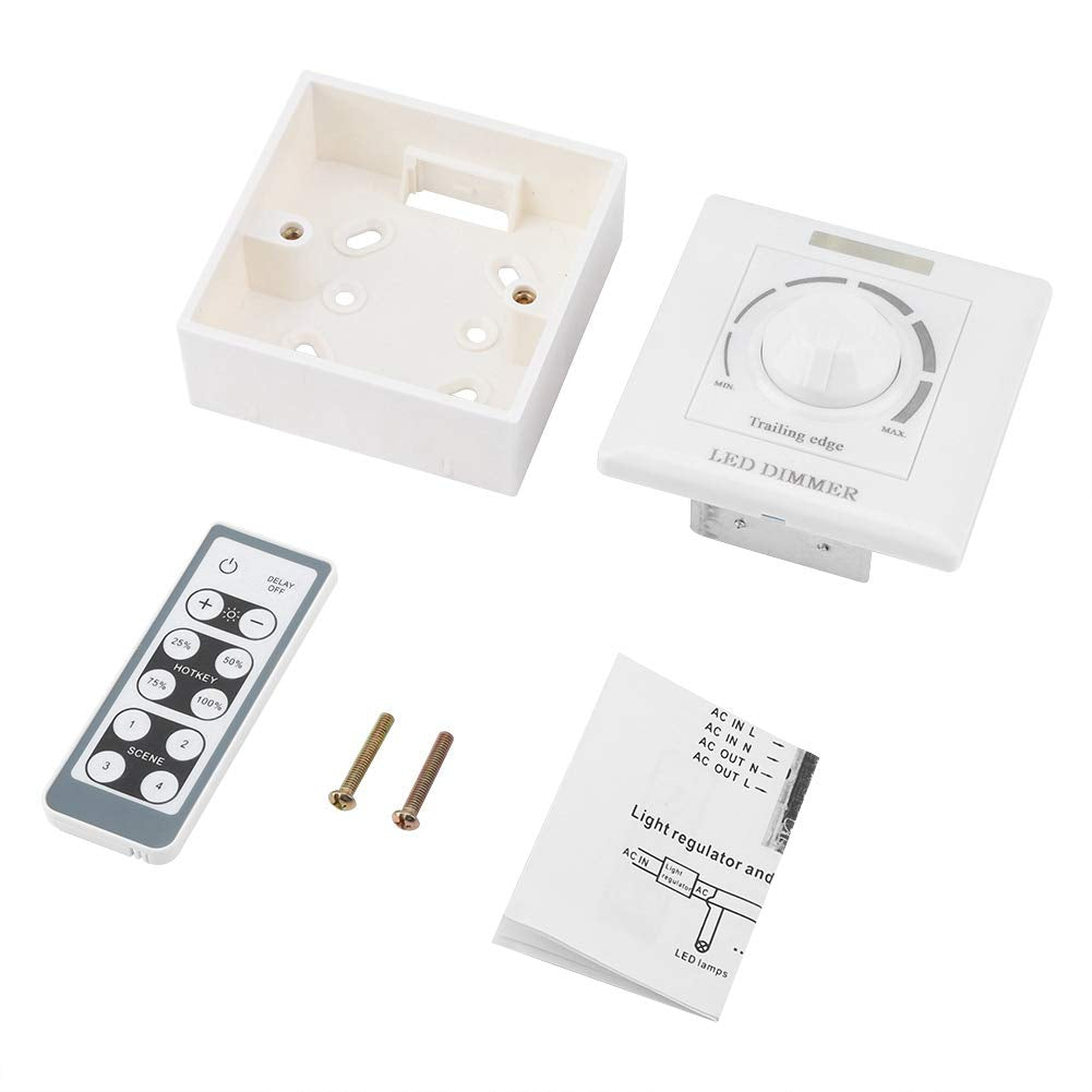 Interruttore Dimmer, Luce LED Luminosità Regolabile Interruttore Parete Con Telecomando IR 200W Interruttore Intelligente Dimmer 220V per Illuminazione Domestica