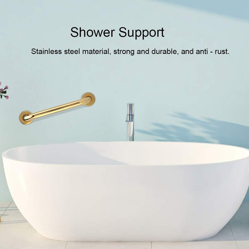 Barra Di Sostegno in Acciaio Inossidabile, Barra Di Sicurezza per Bagno Dorata Corrimano Antiscivolo Supporto Di Sicurezza Antiscivolo Porta Asciugamani per Vasca Da Bagno WC 30 Cm