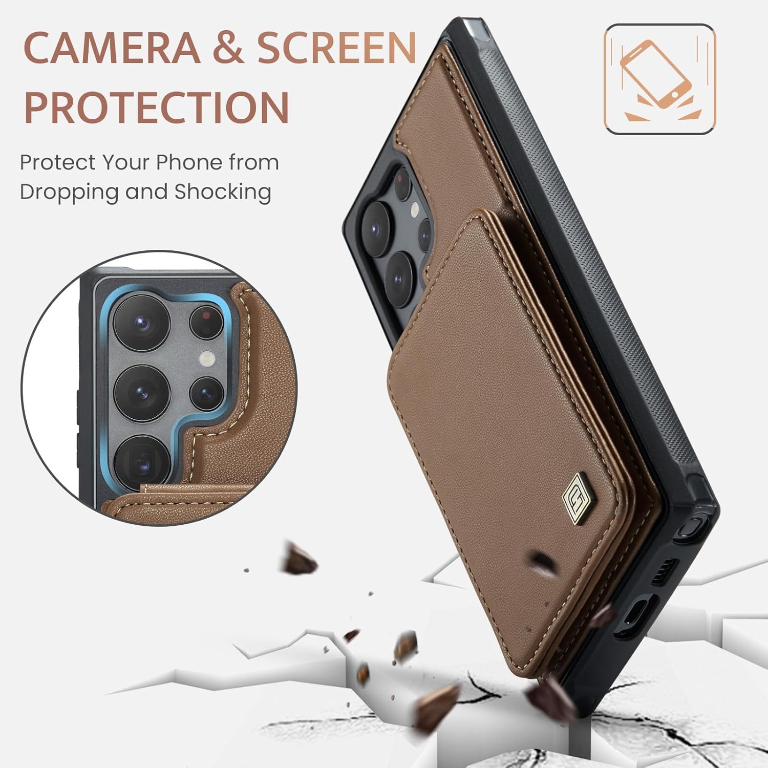 Custodia a Portafoglio per Galaxy S23 Ultra Con Blocco RFID, [Pelle PU Di Alta Qualità] [Slot per Schede] [Chiusura Magnetica] Custodia a Portafoglio Verticale Antiurto Compatibile Con Samsung