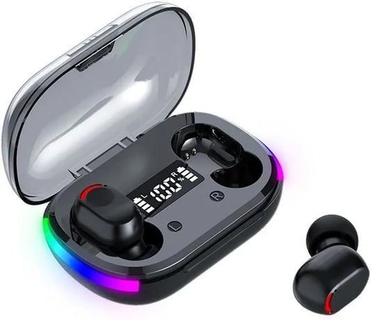 Cuffie Wireless AI-7B, Cuffie Wireless Bluetooth 5.3, Cuffie Stereo Bluetooth Hifi Con Display a LED Nell'Orecchio Controllo Tattile Con Cancellazione Del Rumore IP7 Impermeabile