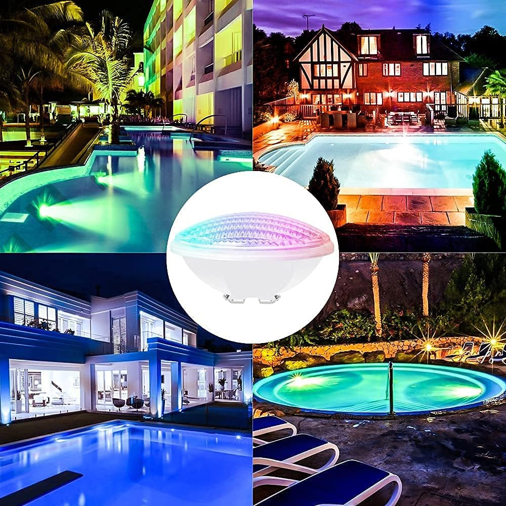 40W Luce per Piscina PAR56 RGB Illuminazione a LED per Piscina Impermeabile IP68 Faretto per Piscina 12V DC/AC Luci Subacquee Con 7 Colori Regolabili 12 Modalità Di Illuminazione