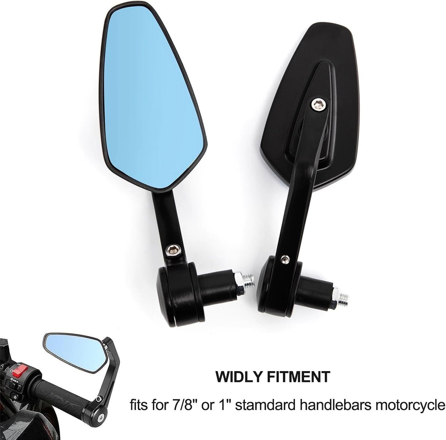 Specchietti Moto, Manubrio Retrovisori Laterali per Moto, Universale 7/8" 22Mm HD Anti-Glare Specchietto Manubrio Street Bike Cruiser Scooter Suzuki YMH