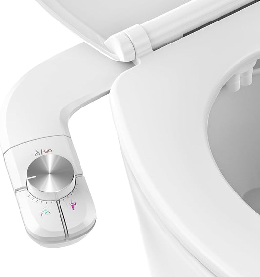 Inserto per Bidet Non Elettrico,  Con Doppio Ugello Autopulente Retrattile, Pulizia Anteriore E Posteriore, Interruttore a Pressione Regolabile per Acqua Fredda